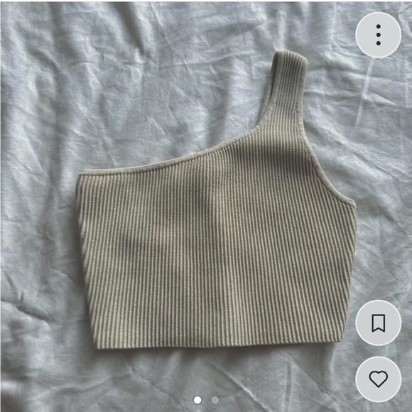 Aritzia Babaton Sculpt Tank One Shoulder Cream XS - Picture 1 of 2